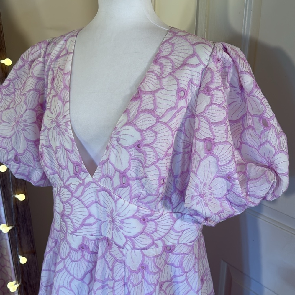 MAC DUGGAL
Puff-Sleeve V-Neck A-Line Knee-Length Dress Anthropologie - Picture 7 of 17